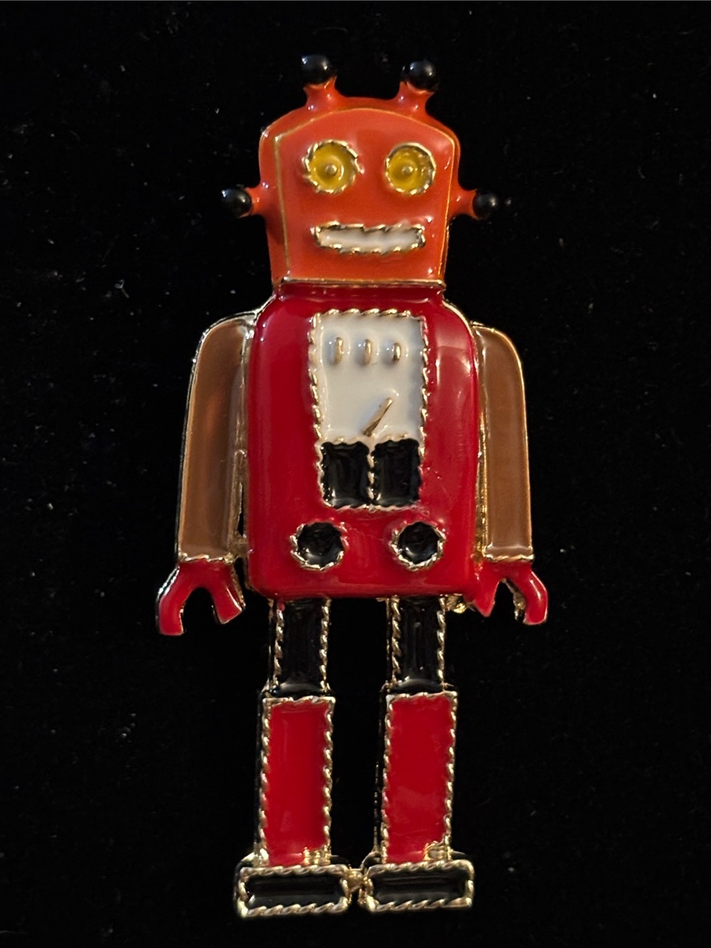 Red Robot Enamel Pin